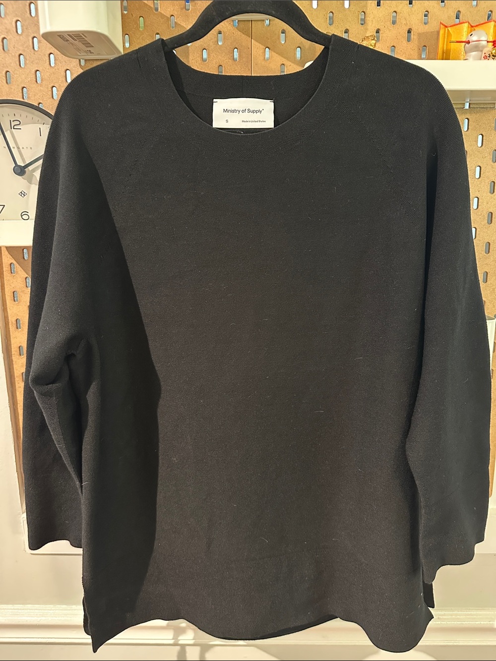 Small Ministry of Supply 3D Knit-Print Slouchy Sweater - Black